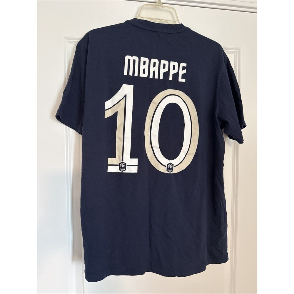 Killian Mbappe #10 France FFF T-Shirt Blue Short Sleeve Men’s XL Soccer Football